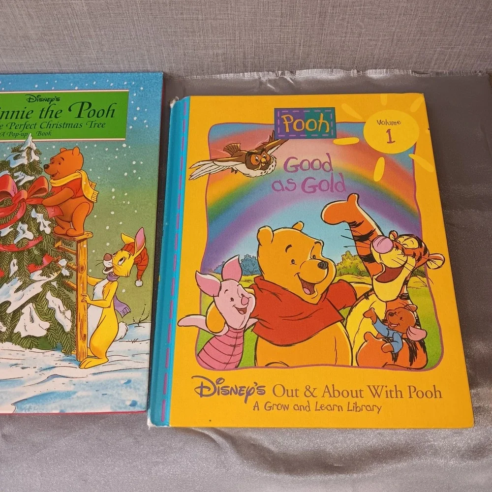 Winnie the Pooh 3 Book Set Disney Pop Up First Day School Christmas Good‎ Gold